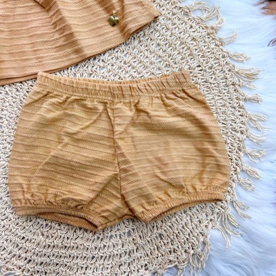 Conj. Batinha Pingente Coração e Short - Areia